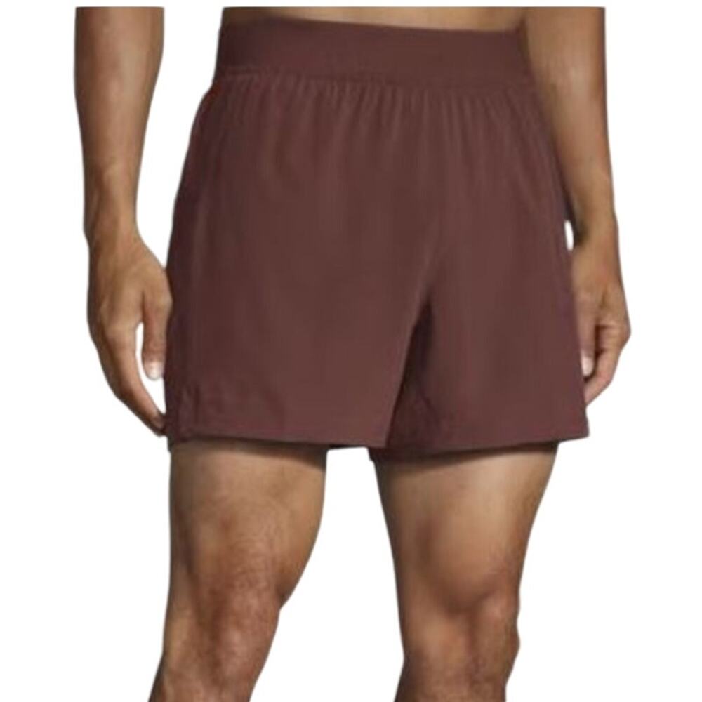 Brooks Sherpa 5" Running Shorts Pull On Logo Back Zip Pocket Raisin XXL NWT